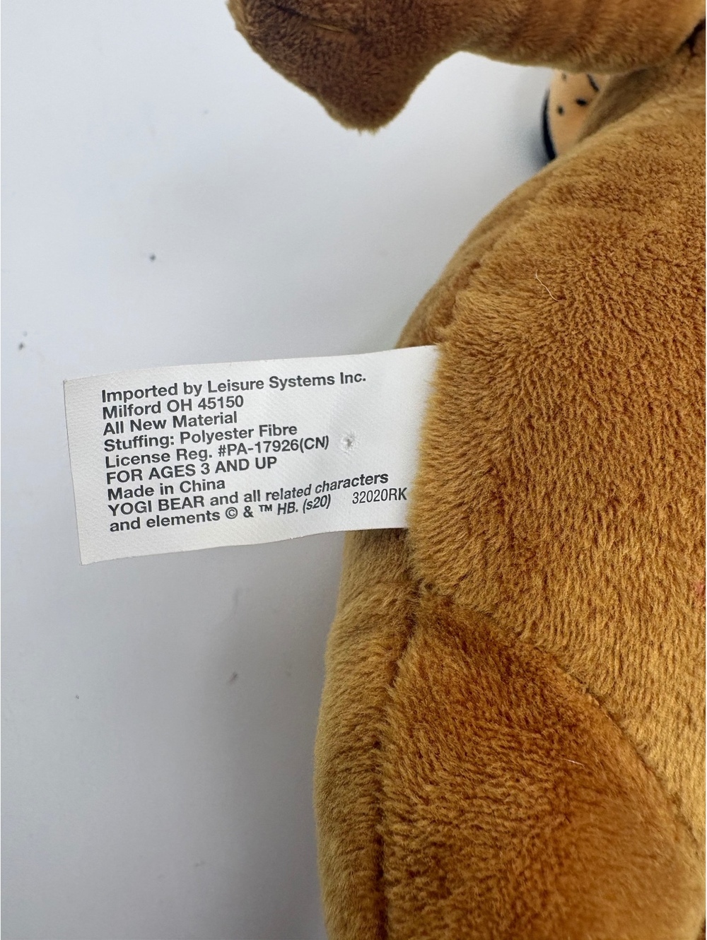 Yogi Bear Hanna Barbara 10” Plush Stuffed Toy with Green Hat and Tie - Picture 5 of 7